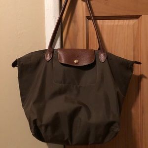 Authentic brown long champ tote bag